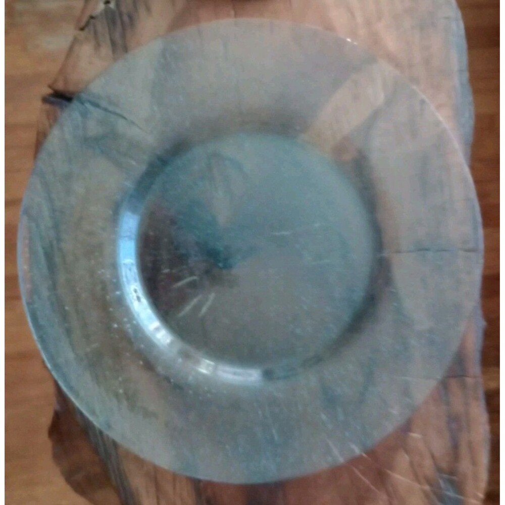 One Recycled Green Bubbly Glass 13” Charger Dinner  Replacement Serving Dish